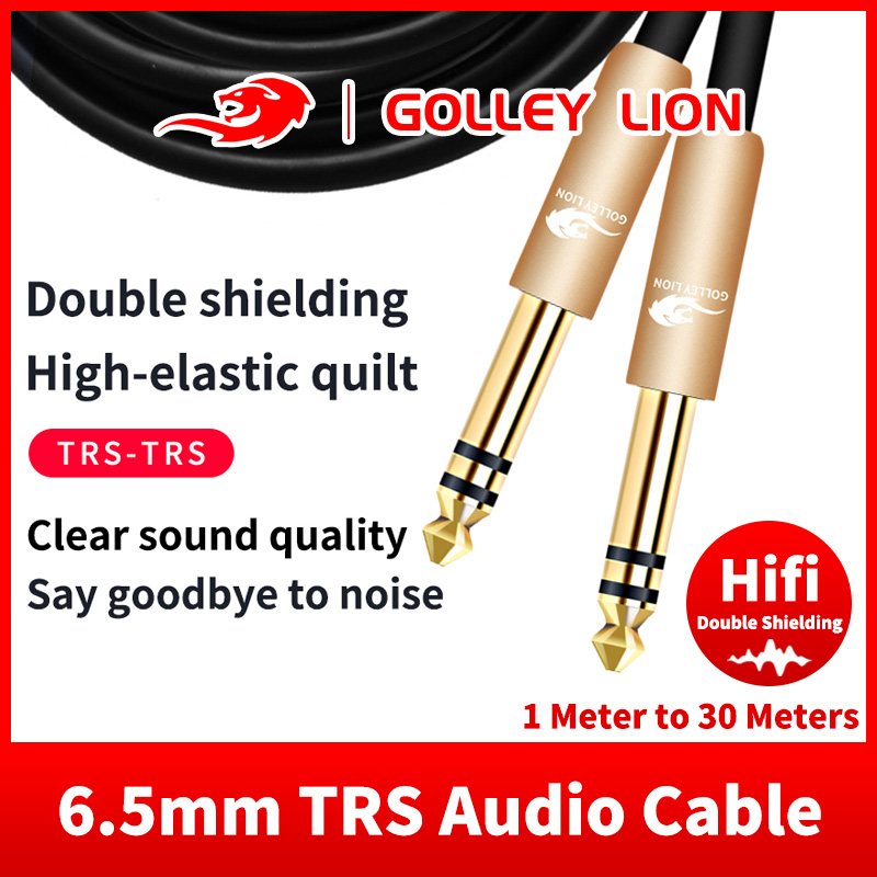 GOLLEY LION Stereo 1/4 Inch TRS 6.35mm to 1/4" Male Audio Cable for Mixer Amplifier Monitor Headphone Guitar Synths Keyboard Shielded Cords ราคา 296 บาท*ส่งฟรี