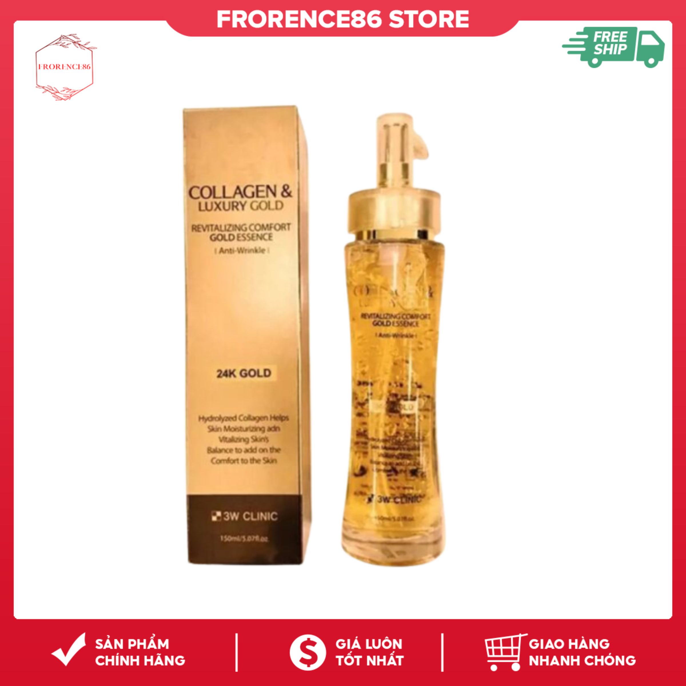 Serum dưỡng trắng da , chống lão hóa, cấp ẩm colagenluxury gold 3w clinic frorence86 store