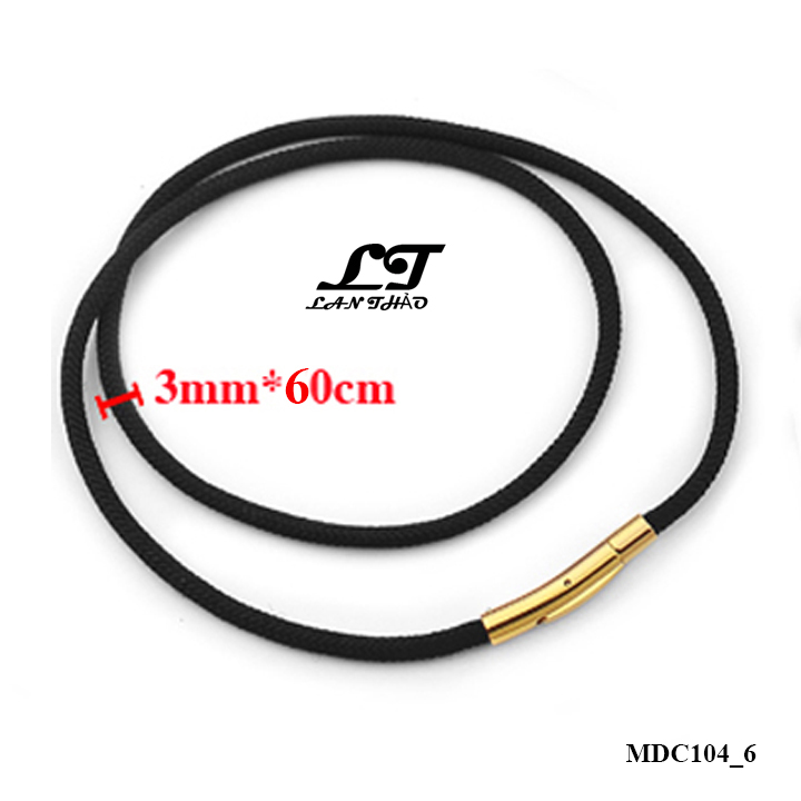 DÂY CHUYỀN SỢI DÙ THÁI KHÓA INOX MẠ VÀNG dài 60cm to 3li MDC104-6