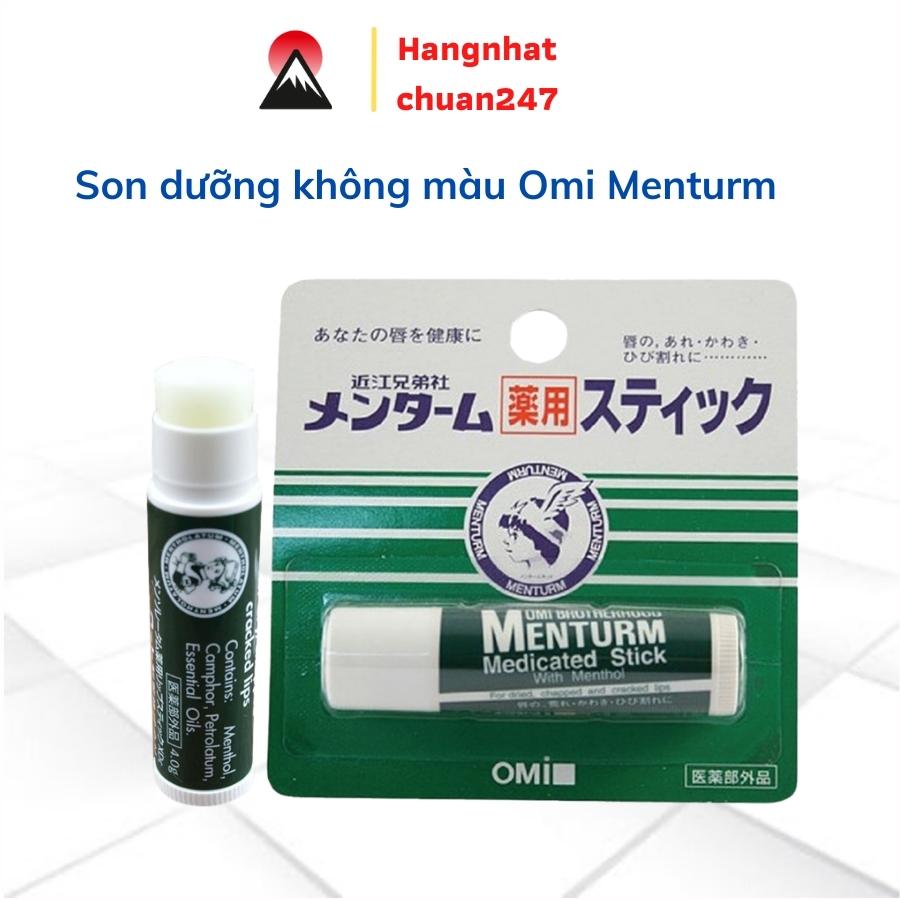 Son dưỡng môi chống khô nứt nẻ Omi Menturm Nhật Bản son dưỡng hương bạc hà the mát