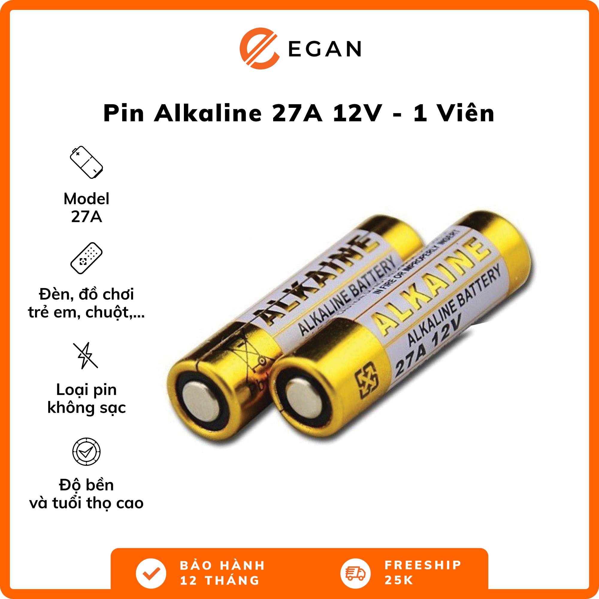 Pin remote báo trộm-Pin 27A-12V Alkaline