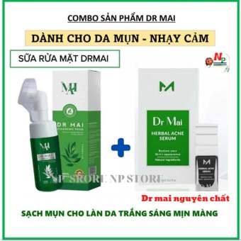 Combo DR Mai nguyên chất và sữa rửa mặt Dr Mai - sạch mụn hết thâm se khít lỗ chân lông làm căng bóng da