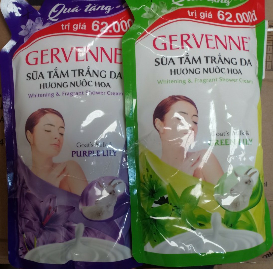 Sữa tắm trắng da hương nước hoa gervenne bịch 380g