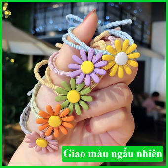 Dây cột tóc dây buộc tóc hoa cúc họa mi nhiều màu siêu bền