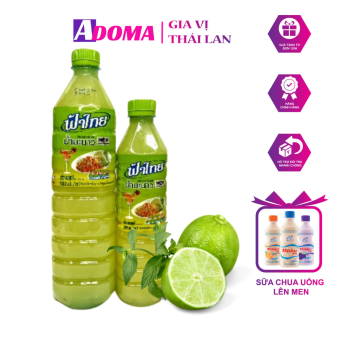 Nước cốt chanh đóng chai Fathai ADOMA Thái Lan 1000ml làm đồ uống tươi ngon gia vị nấu ăn น้ํามะนาว