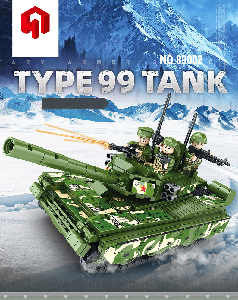 Bộ lắp ráp xe tăng cỡ nhỏ type 99 89002 đồ chơi lắp ráp