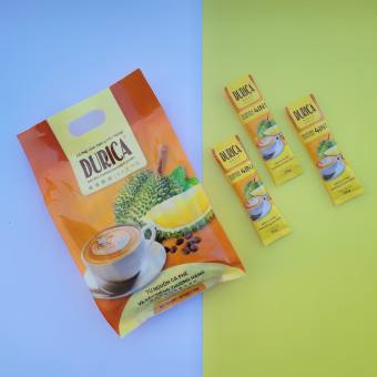 Cà phê sầu riêngCà phê hòa tan Sầu riêng DURICA 4in1 đậm vị cafe thơm béo sầu riêng 1 túi 20 gói