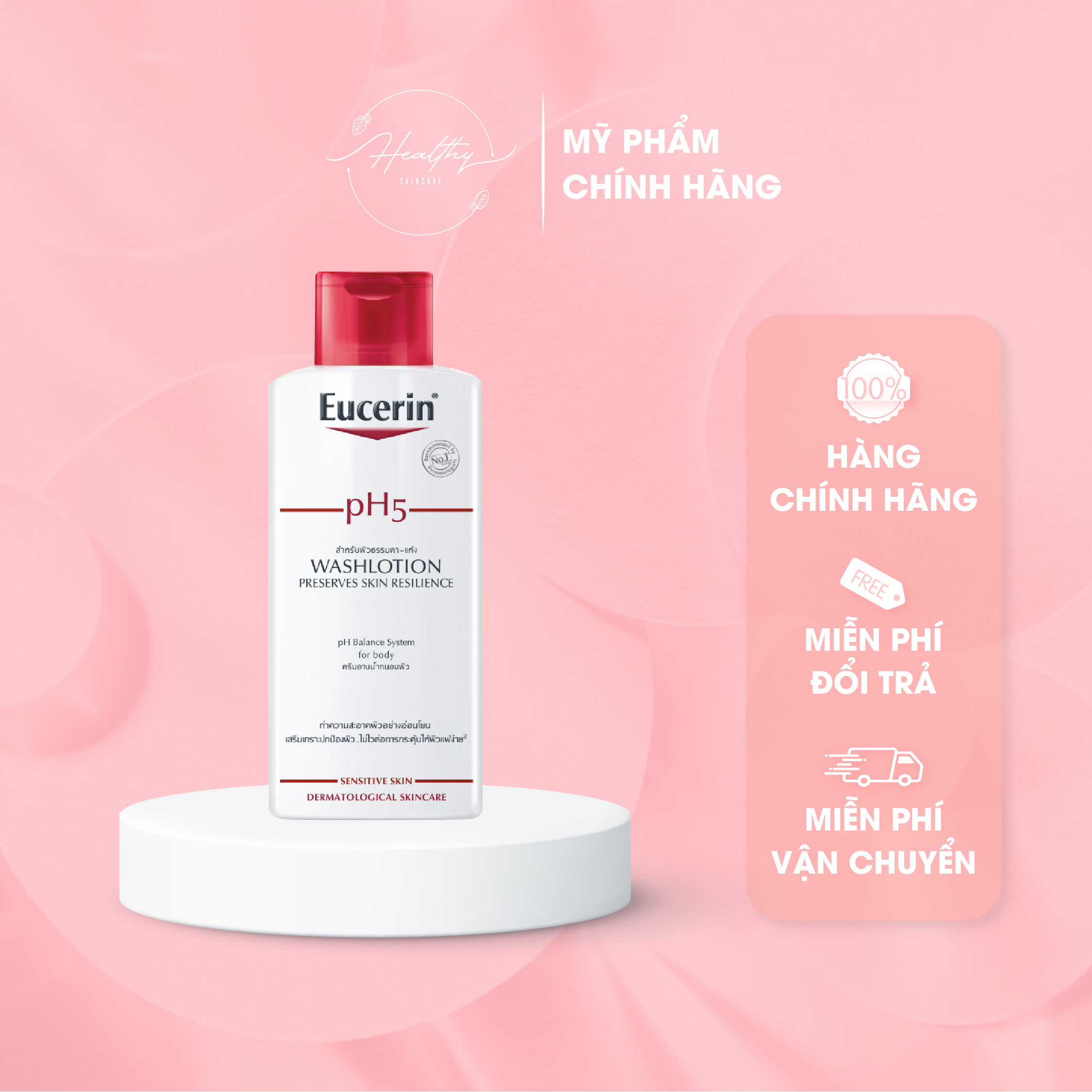 Sữa tắm và rửa mặt dành cho da nhạy cảm eucerin washlotion ph5 200ml – 63071- healthy