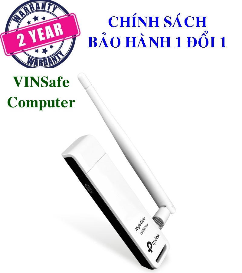 Usb thu wifi tp-link tl-wn722n chuẩn n - 150mbps - tem fpt / anh ngọc phân phối