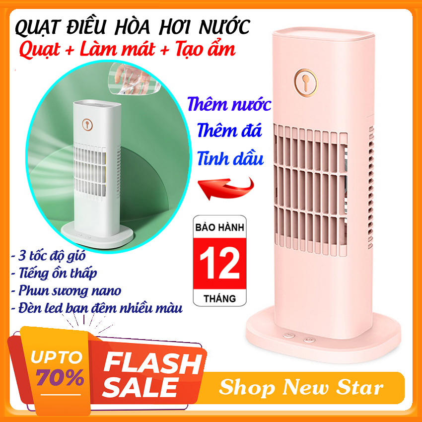 Quạt điều hòa hơi nước, quạt điều hòa mini để bàn làm mát không khí, quạt phun sương hơi nước để bàn, máy lạnh mini cho phòng ngủ, văn phòng, du lịch...
