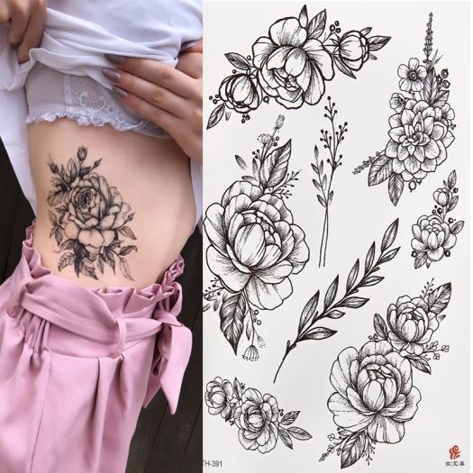 Hình Xăm Hoa Dán giả đẹp Tay Tạm Thời 30 15 Ngày Chống Nước Cho Nữ Flower  Series Nirvana Magic Tattoo  MixASale