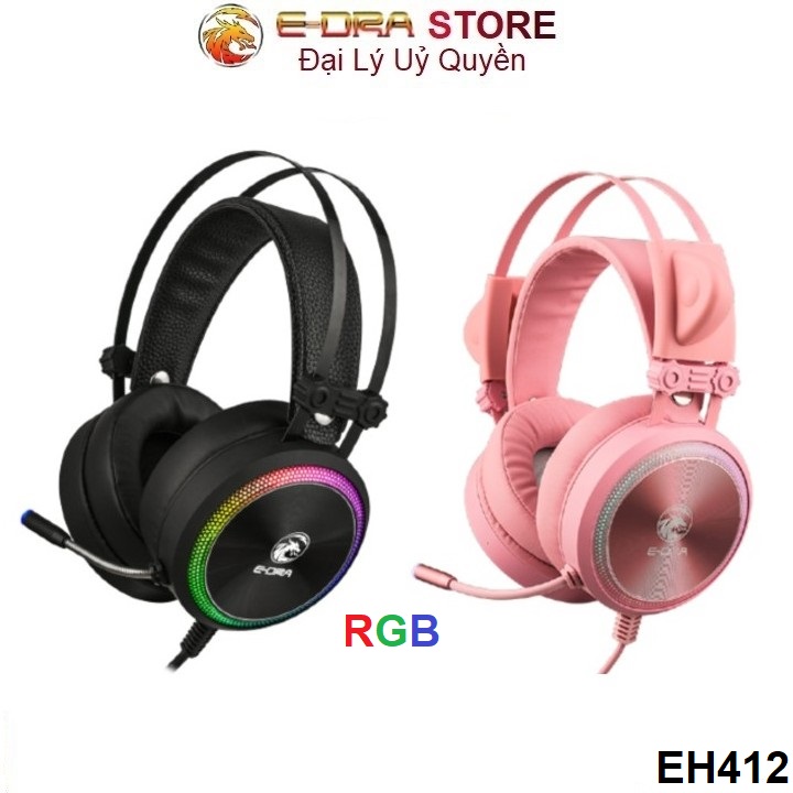 Tai nghe gaming edra eh412 pro hồng pink / đen black led rgb