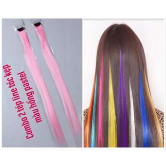 Combo 2 line tóc màu hồng pastel- mỗi tép 3d có từ 80-100 sợi- mua 5 line tặng 1 line