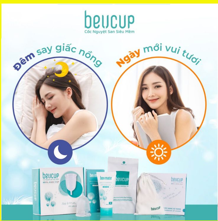 Cốc nguyệt san Beucup siêu mềm -  dùng được cho cả phụ nữ đã sinh và chưa sinh