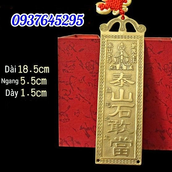 Thẻ Kim Bài Thái Sơn Thạch Cảm Đương đồng cao cấp trấn trạch