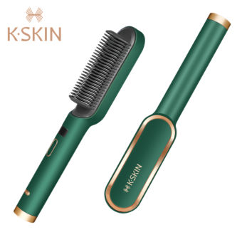 K·SKIN Lược Duỗi Tóc Lược Duỗi Tóc Lược Duỗi Tóc KSKIN Máy Uốn Tóc Cho Nam Và Nữ Với Màn Hình LED 9 Temp 30S Làm Nóng Nhanh & Chống Bỏng KD380S