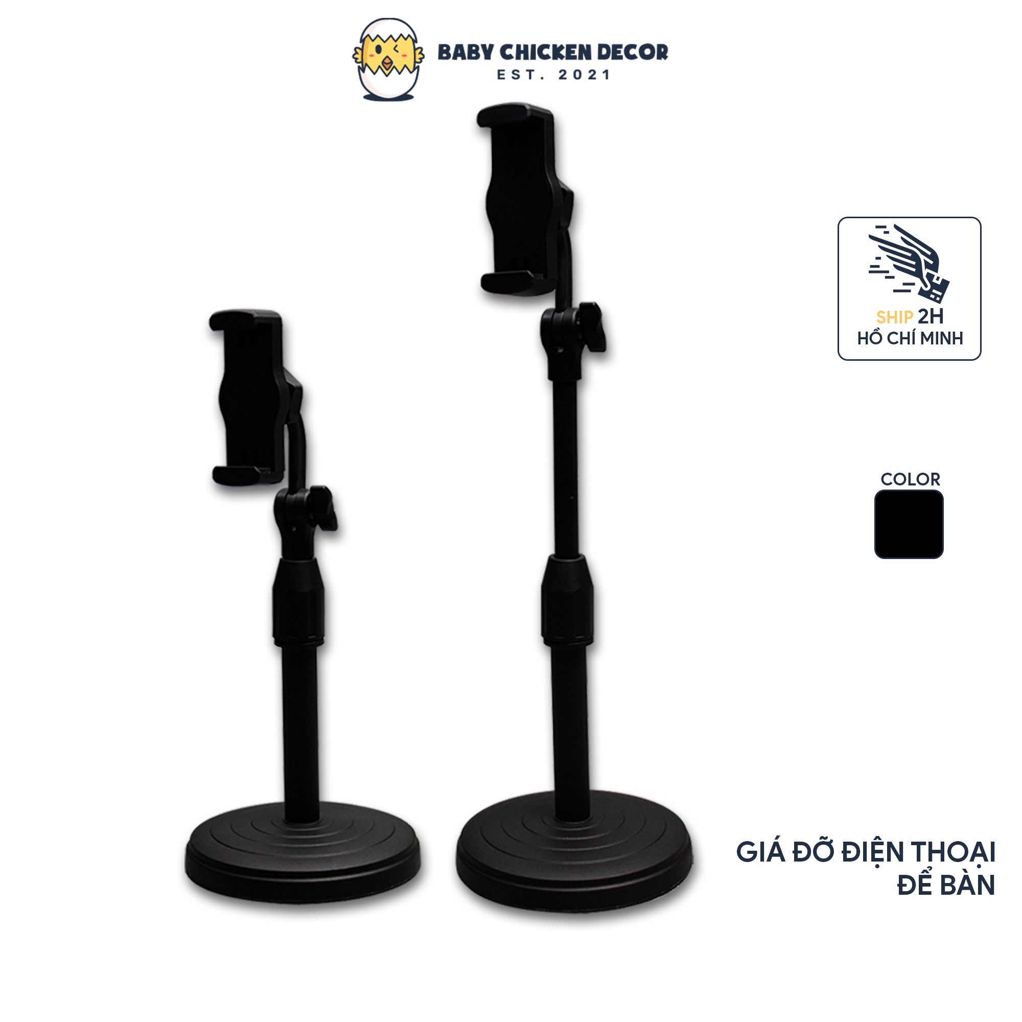 Giá đỡ điện thoại để bàn, kẹp điện thoại livestream xoay 360 độ xem video livestream
