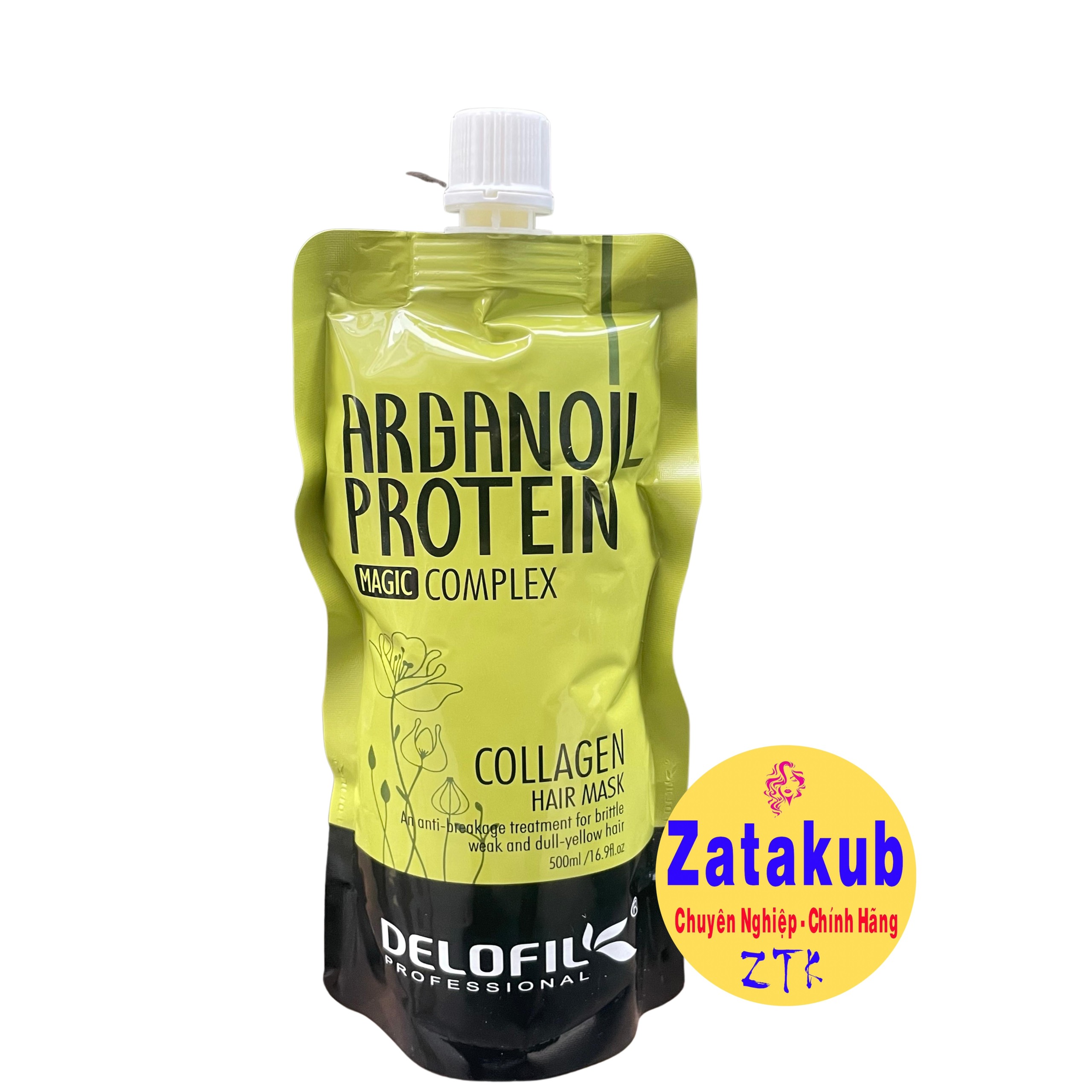 Hấp dầu Collagen Delofil Arganoil Protein siêu mượt 500ml