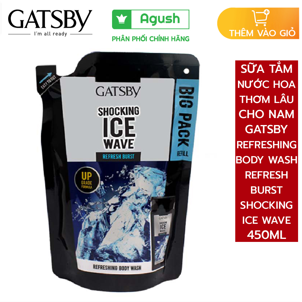 Sữa tắm nước hoa thơm lâu cho nam GATSBY REFRESHING BODY WASH REFRESH BURST 450ml