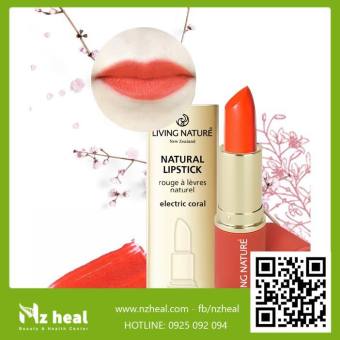 Son Môi Organic Màu Đỏ Cam Living Nature Lipstick Electric Coral 15