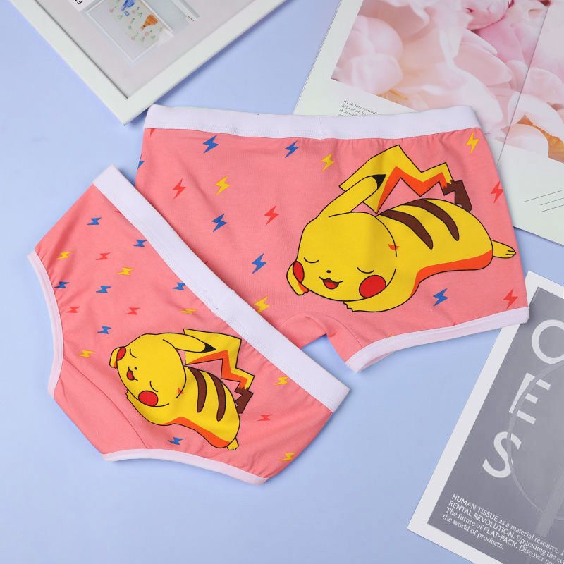 Pokemon Kawaii Cotton Couple Underwear Cartoon Anime Pikachu Cute Pink  Men's Boxer Women's Briefs Shorts Couple Birthday Gift