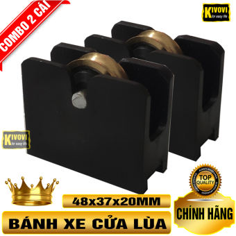 Bánh xe Cửa Lùa Nhôm 48X37X20MM / Bánh Xe Cửa Kéo/ Bánh Xe Cửa Trượt - Con Lăn Cửa Lùa - Ray Trượt Cửa Lùa - Bánh Xe Trượt Cửa Lùa Sắt, Gỗ - Kivovi
