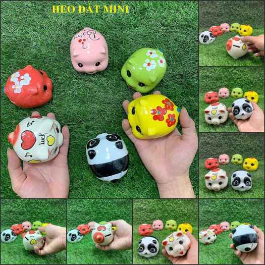 Heo Đất Mini tiết kiệm tiền gốm men sứ Bát Tràng cao cấp (1 con) – Ống Heo Mini chưng bàn làm việc, bàn học – Lợn Đất Mini phong thủy thu hút tài lộc