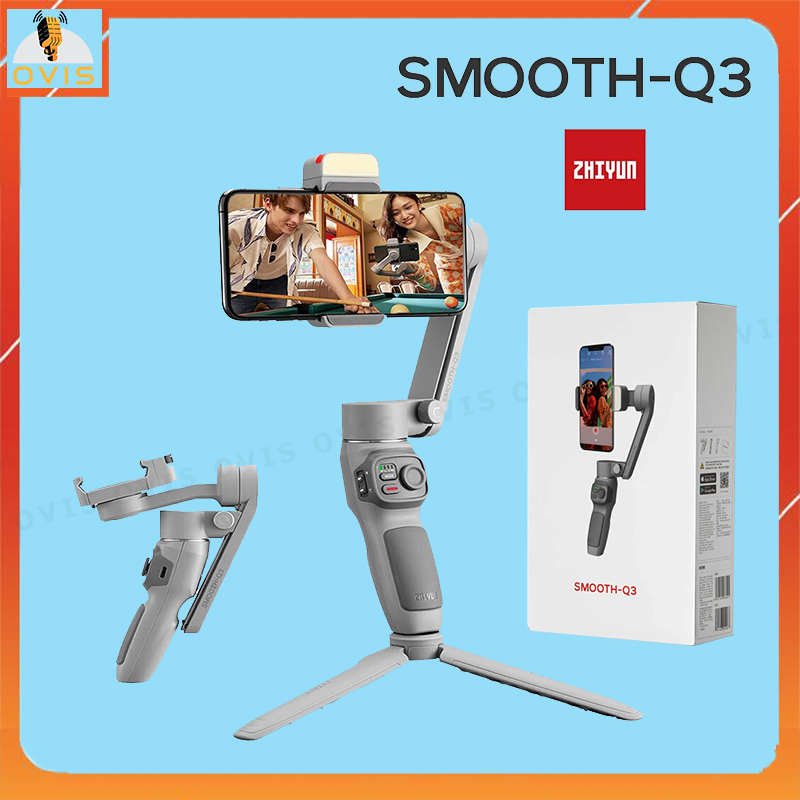 Zhiyun smooth q3 - tay cầm chống rung điều khiển cử chỉ, có đèn led trợ sáng chuyên nghiệp