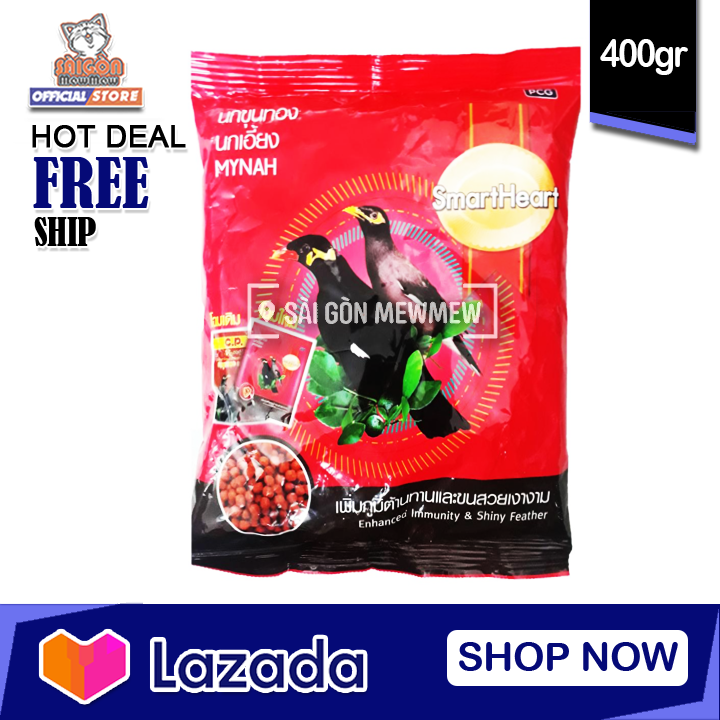 [CHÍNH HÃNG] Cám Thái Cho Chim Sáo Nhồng Cưỡng Két Smartheart Mynah 400gr