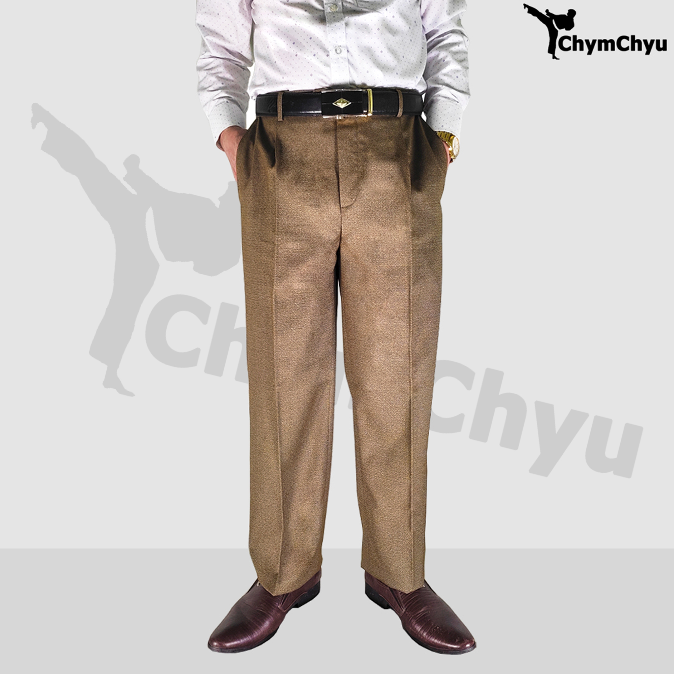 Quần Tây Trung Niên Cao Cấp Nam ChymChyu - Quần Âu Dáng Suông Trung Tuổi Màu Nâu