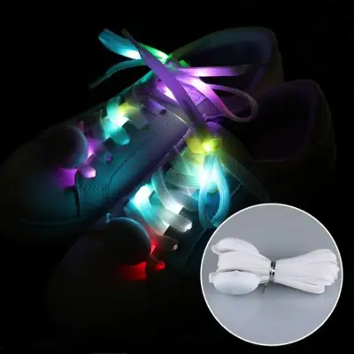 AL New LED Sport Shoe Laces Luminous Shoelaces Glow Shoe Strings Round Flash Light Shoelaces No Tie Lazy Shoe Laces Party Decor#15 (9)
