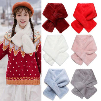 Khăn Quàng Cổ Thắt Chéo Hàn Quốc Lông Mềm Mịn Ấm Áp , Khăn Quàng Cổ Giữ Ấm  Mùa Đông  Khăn Lông Thỏ Cài Chéo  Sang Trọng