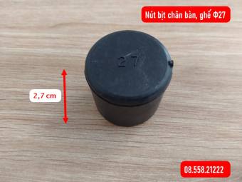 BỘ 10 Nút đế cao su tròn phi 27 gắn chân ghế chân bàn bịt ống sắt inox. Chống ồn trầy xước gạch đá sàn gỗ