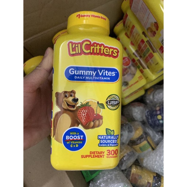 [HÀNG CHUẨN MỸ - DATE XA] Kẹo Dẻo L’il Critters Gummy Vites 300 Viên - Bổ Sung Vitamin và Khoáng Chất
