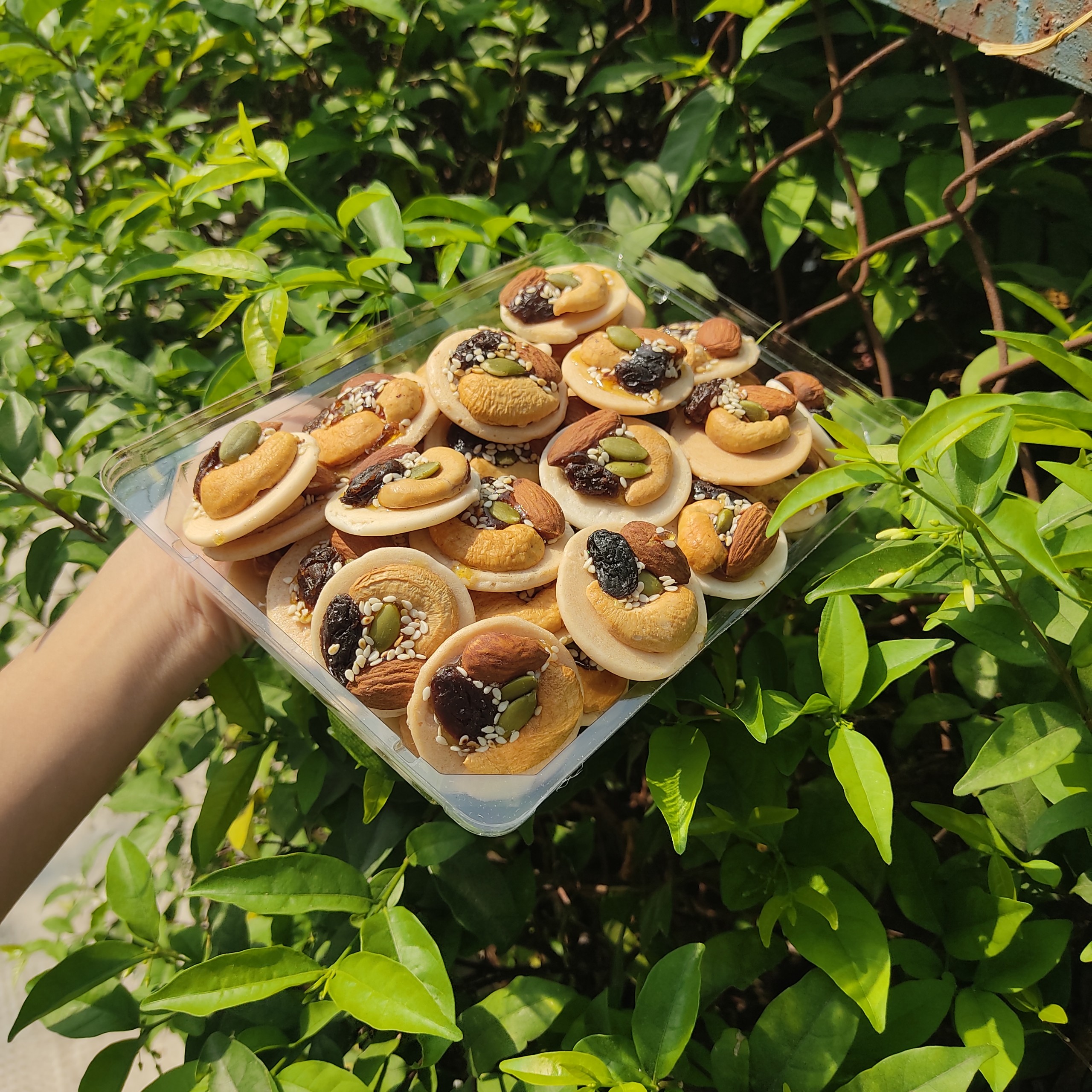 500gr bánh đồng tiền mix hạt