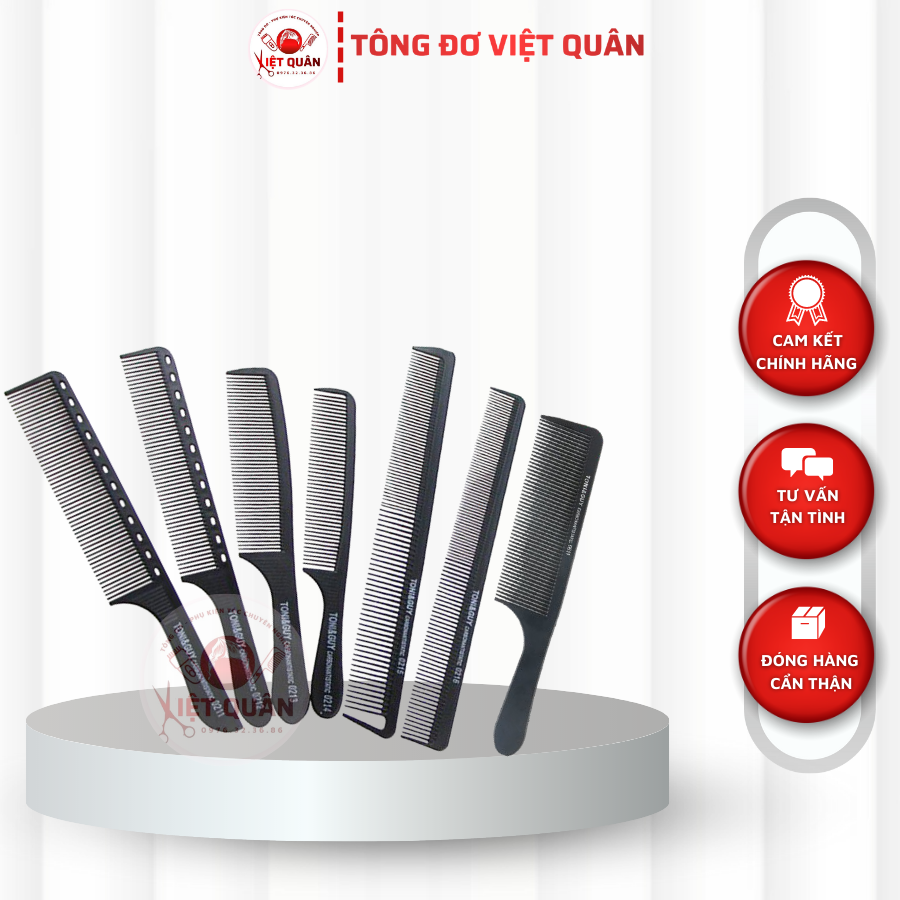 Bộ lược cắt tóc 7 cây nhựa ABS cao cấp dành cho thợ cắt tóc