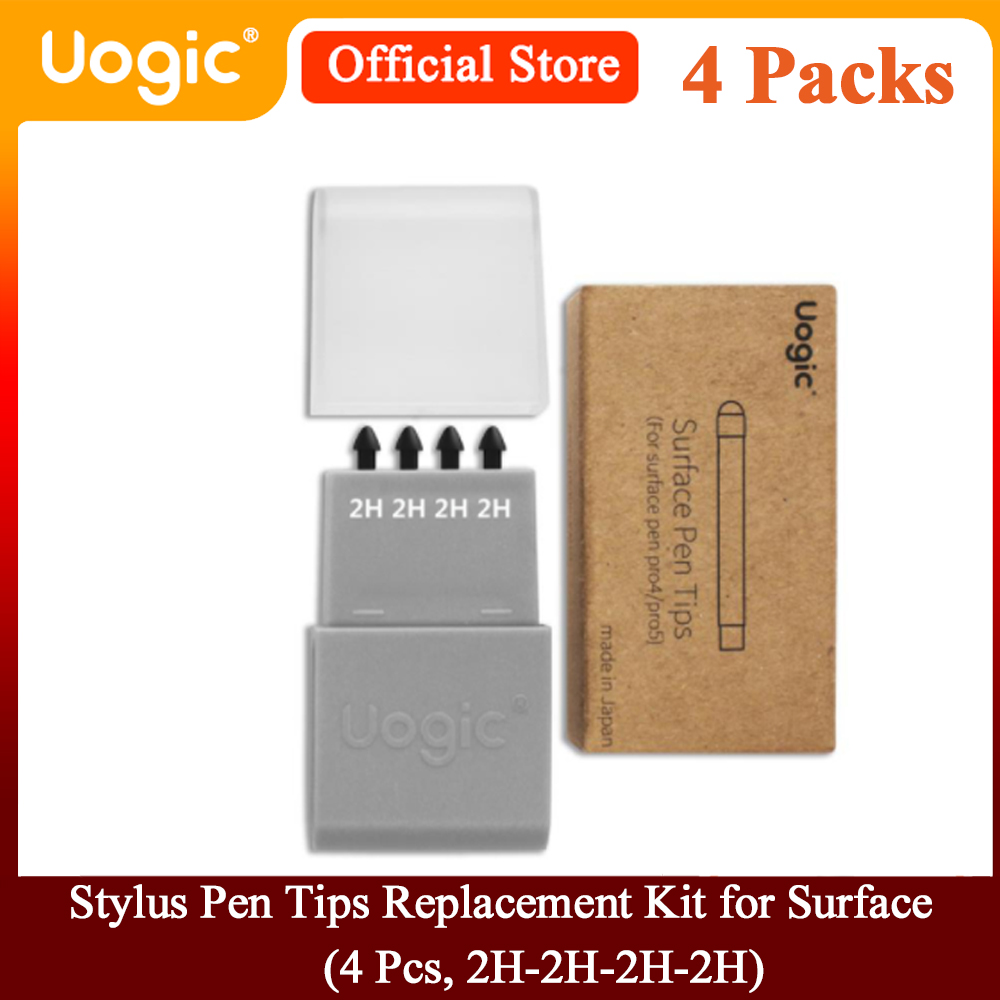 Bộ 4 Đầu Bút Thay Thế Uogic Surface Pen (HB/HB/2H/H) Tương Thích Với Đầu Bút Microsoft Surface Pro 5 (2017), Đầu Bút Surface Pro 4