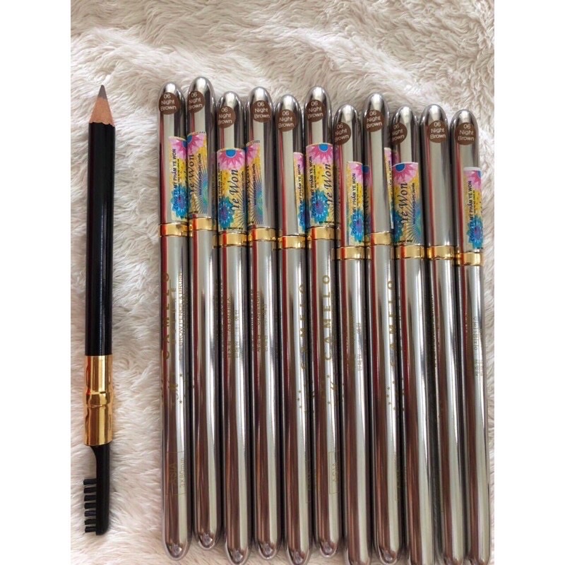 Chì kẻ mày gỗ Camelo Eyebrow Pencil and Brush Hàn Quốc,lâu trôi,sắc nét,mã DB00035