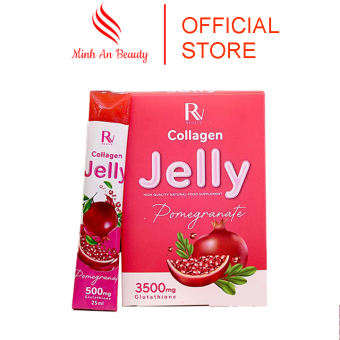 Thạch collagen trắng da Jelly Pomedranate Thụy Sĩ dướng trắng da toàn thân nâng tông mịn màng