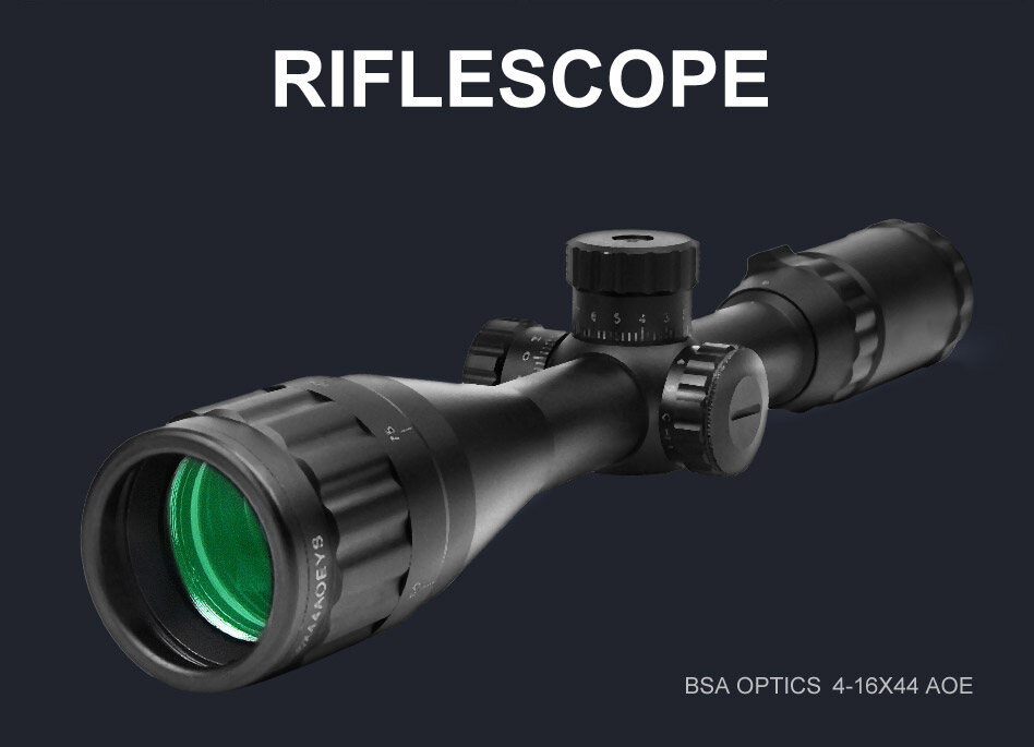 รูปภาพของ 100% Original BSA OPTICS กล้องส่องปืน ยุทธวิธี 4-16x44 ST Optic Cross Sight สีเขียวสีแดง Illted Optic ขอบเขต 11 มม./20mm คุณภาพสู กล้อ