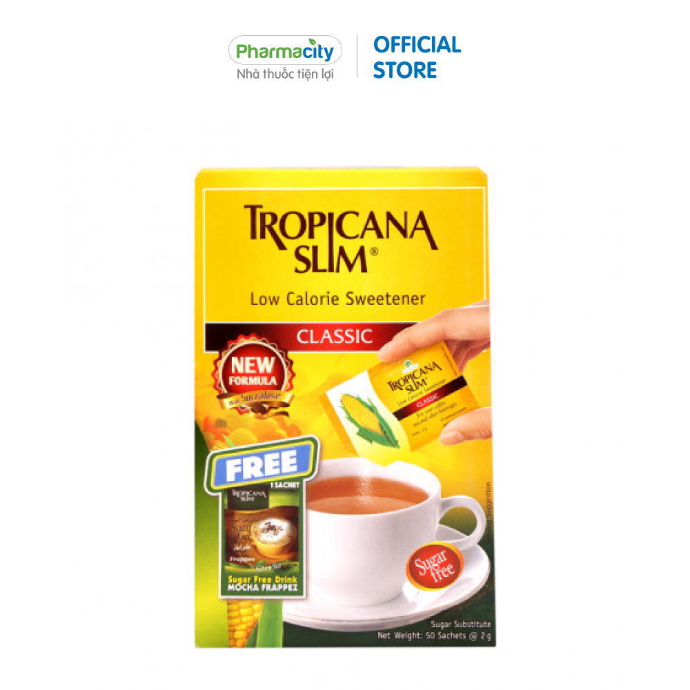 Đường ăn kiêng không calo Tropicana (Hộp 50 gói x 2g)