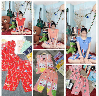 Sét bộ lửng mặc nhà vải lụa hàn cực đẹp, Bộ đồ lửng mặc nhà vải lụa hàn mềm mịn dưới 57kg