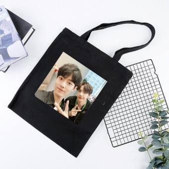 Túi tote vải đen đeo vai in hình BÁC QUÂN :ƞhất TIÊU Tiêu Chiến Vương :ƞhất Bác tiện lợi thời trang