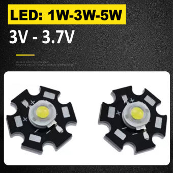 Bóng đèn Led 1W 3W 5W, Hạt Led Luxeon-3V siêu sáng đã hàn sẵn đế tản nhiệt 20mm (Vàng, Trung tính, Trắng)