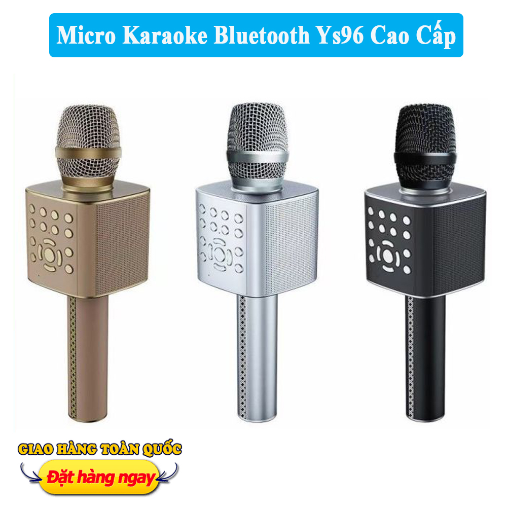 Micro karaoke bluetooth không dây ys96, mic hát karaoke bluetooth kèm loa không dây, mic karaoke bắt giọngcực tốt, hỗ trợ hát livetream không cần soundcard, hỗ trợ kết nối sd, kết nối cổng 3,5mm - bảo hành 1 năm