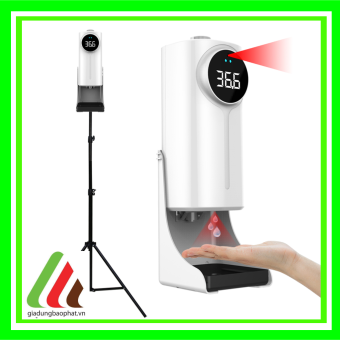 Máy phun dung dịch Rửa Tay tích hợp nhiệt kế hồng ngoại đo thân nhiệt tự động K9 Pro DUAL Tiếng Việt