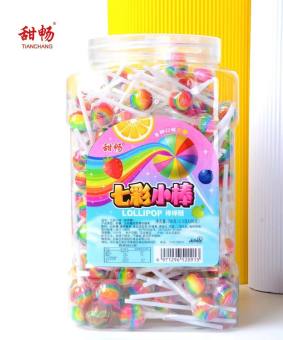 Hủ 200 cây Kẹo mút mini trái cây cầu vồng