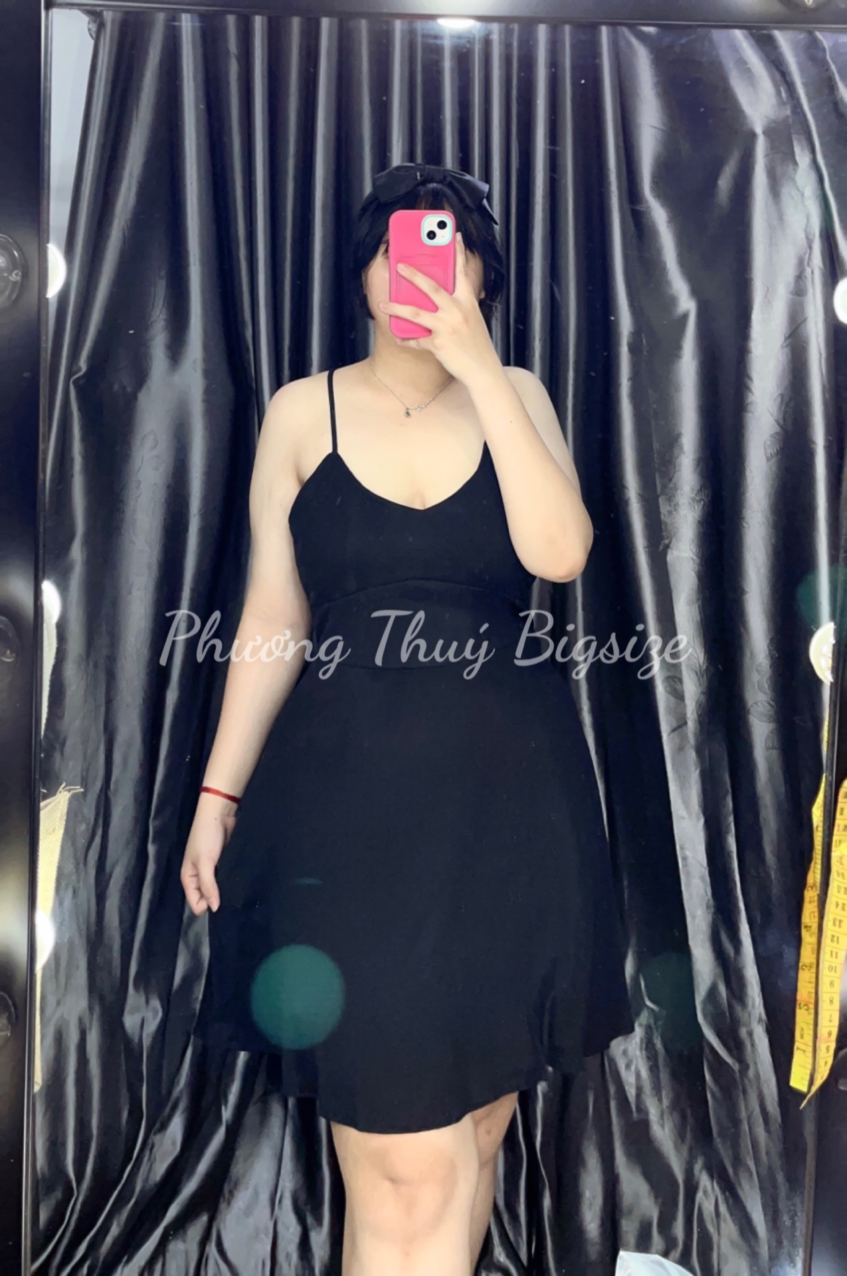 Đầm 2 dây dáng xoè chất thun nữ bigsize (Ảnh mẫu chụp tại shop).