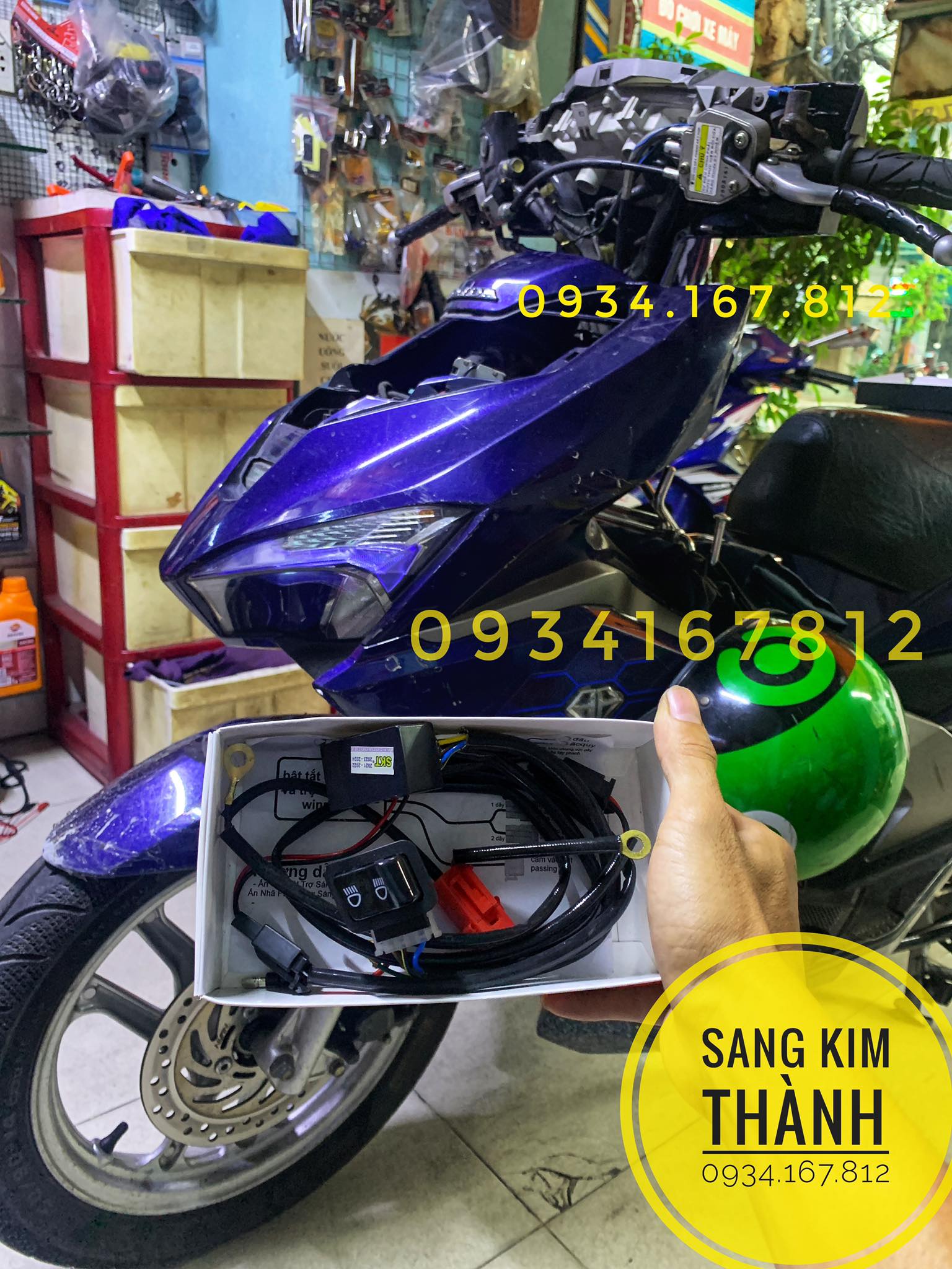 Mạch v2.0 passing xe airblade 2016 2017 2018 2019 kiêm bật tắt đèn trợ sáng và bi cầu mini