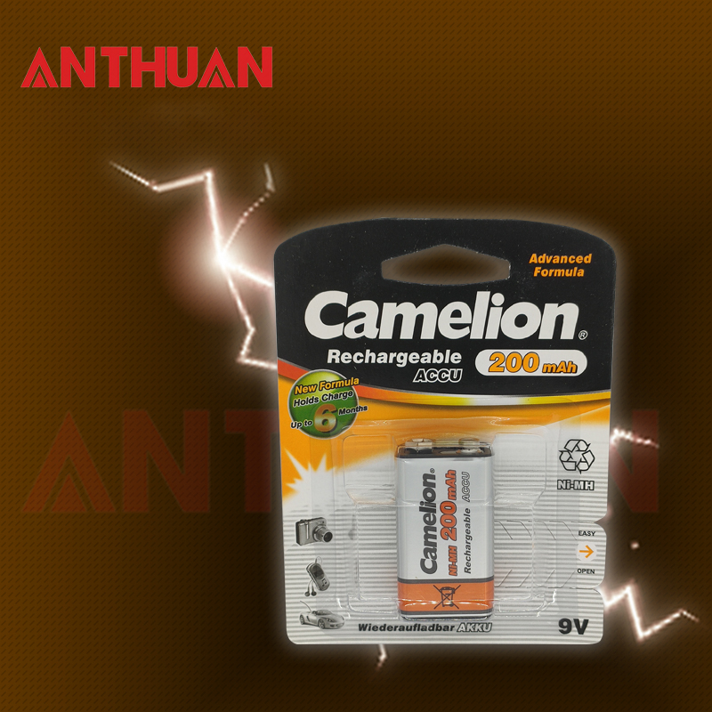 Chính hãng pin 9v sạc vuông camelion 200mah/pin dành cho micro không dây, các đồ điện tử - 1 viên/ vỉ